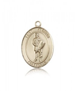 St. Florian Medal, 14 Karat Gold, Large [BL1789]