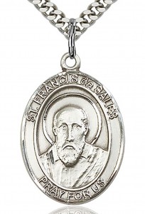 St. Francis De Sales Medal, Sterling Silver, Large [BL1822]
