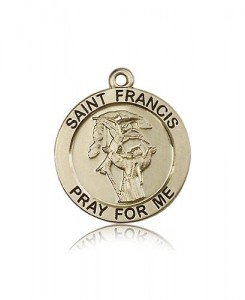 St. Francis Medal, 14 Karat Gold [BL5759]