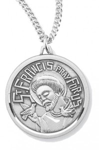 Women's St. Francis Necklace, Sterling Silver with Chain Options [HMR0949]