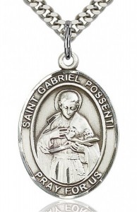 St. Gabriel Possenti Medal, Sterling Silver, Large [BL1849]