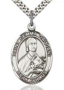 St. Gemma Galgani Medal, Sterling Silver, Large [BL1867]