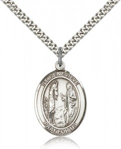 St. Genevieve Medal, Sterling Silver, Large [BL1885]