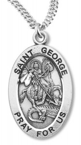 St. George Necklace Oval Sterling Silver with Chain [HMR1146]