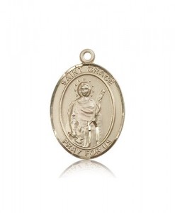 St. Grace Medal, 14 Karat Gold, Large [BL2007]