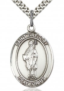 St. Gregory the Great Medal, Sterling Silver, Large [BL2022]