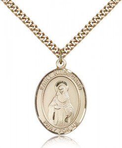 St. Hildegard Von Bingen Medal, Gold Filled, Large [BL2055]