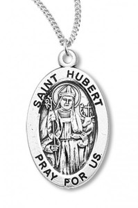Boy's St. Hubert Necklace Oval Sterling Silver with Chain [HMR1149]