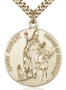 St. Hubert of Liege Medal, Gold Filled [BL5048]