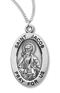 Boy's St. Jacob Necklace Oval Sterling Silver with Chain [HMR1151]