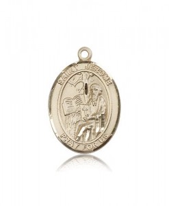St. Jerome Medal, 14 Karat Gold, Large [BL2187]