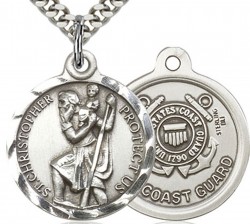 St. Joan of Arc  Coast Guard Medal, Sterling Silver [BL4211]