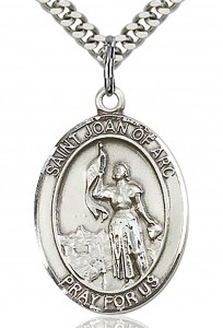 St. Joan of Arc Medal, Sterling Silver, Large [BL2247]