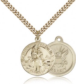 St. Joan of Arc Navy Medal, Gold Filled [BL4200]