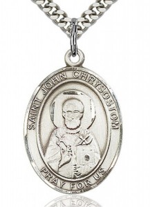 St. John Chrysostom Medal, Sterling Silver, Large [BL2310]