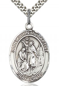 St. John the Baptist Medal, Sterling Silver, Large [BL2373]