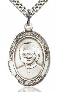 St. Josemaria Escriva Medal, Sterling Silver, Large [BL2391]