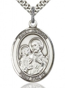 St. Joseph Medal, Sterling Silver, Large [BL2409]