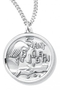 Women's St. Joseph Necklace, Sterling Silver with Chain Options [HMR0950]
