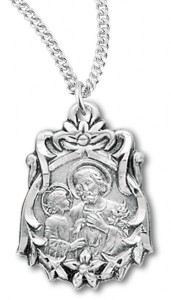 Women's St. Joseph Necklace, Sterling Silver with Chain Options [HMR0961]