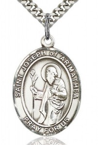 St. Joseph of Arimathea Medal, Sterling Silver, Large [BL2417]