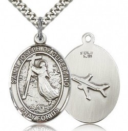 St. Joseph of Cupertino Medal, Sterling Silver, Large [BL2427]