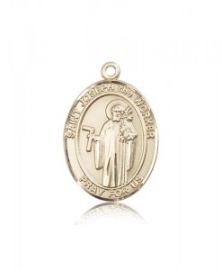 St. Joseph the Worker Medal, 14 Karat Gold, Large [BL2430]