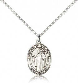 St. Joseph the Worker Medal, Sterling Silver, Medium [BL2437]