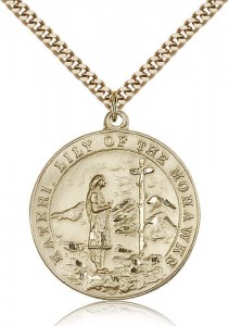 St. Kateri Medal, Gold Filled [BL6545]