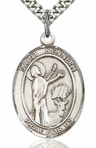 St. Kenneth Medal, Sterling Silver, Large [BL2544]