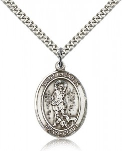 St. Lazarus Medal, Sterling Silver, Large [BL2589]
