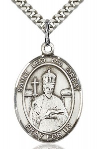 St. Leo the Great Medal, Sterling Silver, Large [BL2598]