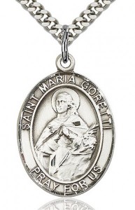 St. Maria Goretti Medal, Sterling Silver, Large [BL2747]