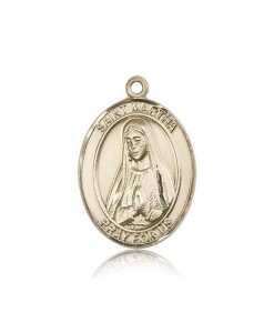 St. Martha Medal, 14 Karat Gold, Large [BL2768]