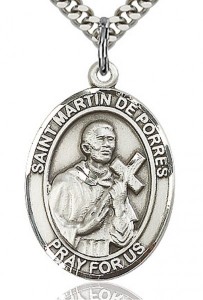 St. Martin de Porres Medal, Sterling Silver, Large [BL2783]