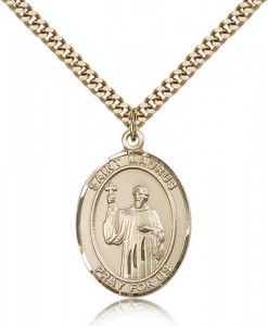 St. Maurus Medal, Gold Filled, Large [BL2835]