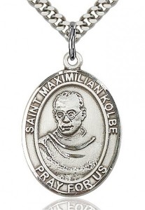 St. Maximilian Kolbe Medal, Sterling Silver, Large [BL2847]