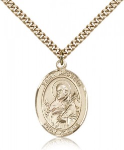 St. Meinrad of Einsideln Medal, Gold Filled, Large [BL2853]