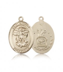 St. Michael Air Force Medal, 14 Karat Gold, Large [BL2859]