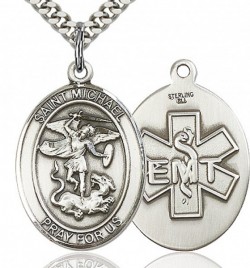 St. Michael EMT Medal, Sterling Silver, Large [BL2890]