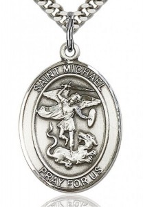 St. Michael the Archangel Medal, Sterling Silver, Large [BL2934]