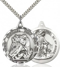 St. Michael the Archangel Medal, Sterling Silver [BL4220]