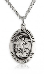 St. Michael the Archangel Medal, Sterling Silver [BL5658]