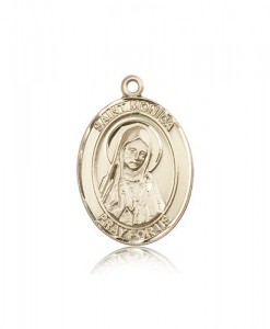 St. Monica Medal, 14 Karat Gold, Large [BL2940]