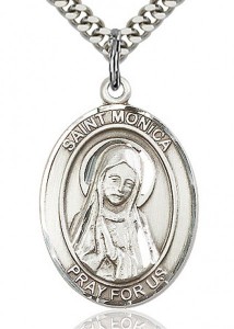 St. Monica Medal, Sterling Silver, Large [BL2946]