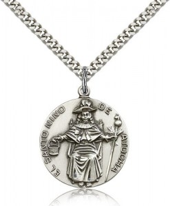 St. Ni&amp;Atilde;&amp;plusmn;o De Atocha Medal, Sterling Silver [BL6203]