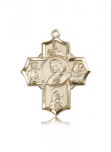 St. Philomena, St. Theresa, St. Rita, St. Anthony, St. Jude Medal, 14 Karat Gold [BL6420]