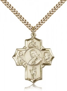 St. Philomena Vian Bos Jude Ger Medal, Gold Filled [BL6490]