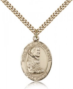 St. Pio of Pietrelcina Medal, Gold Filled, Large [BL3108]