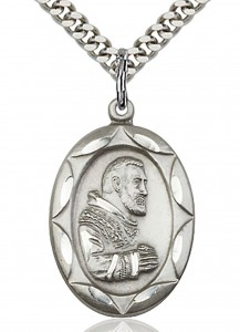 St. Pio of Pietrelcina Medal, Sterling Silver [BL4881]